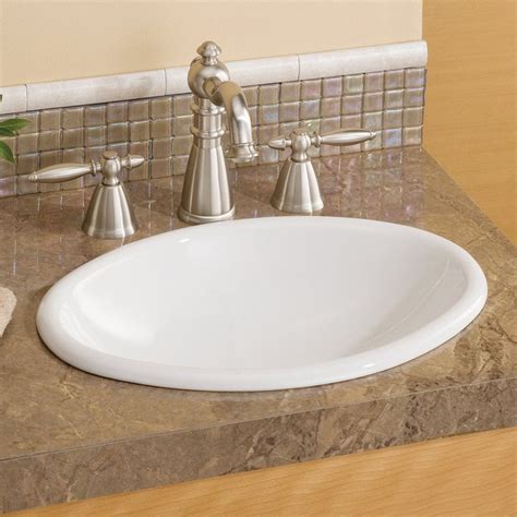 Includes cutout template to trace countertop hole. . Drop in bathroom sinks lowes